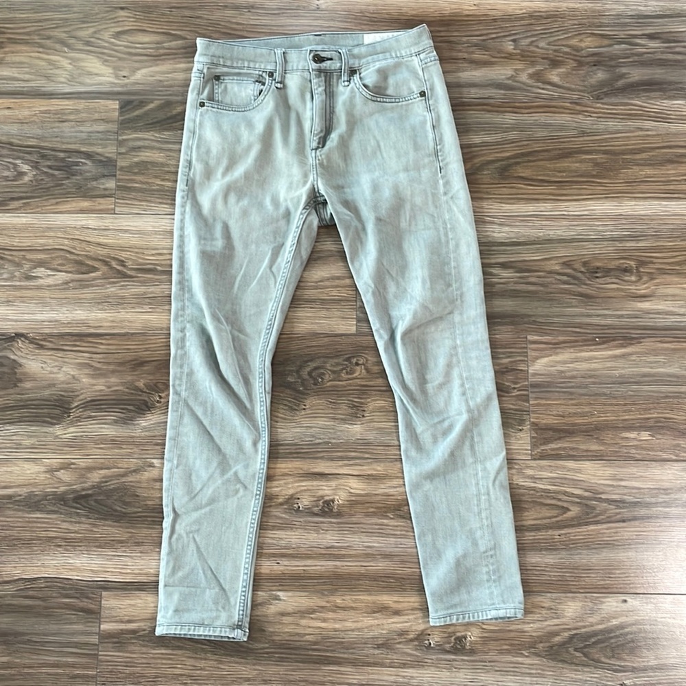 Rag & Bone Fit 1 Vetiver Mens Gray Jeans Size 29x28 (Tag 29x32)